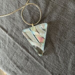 Dichroic glass pendant necklace